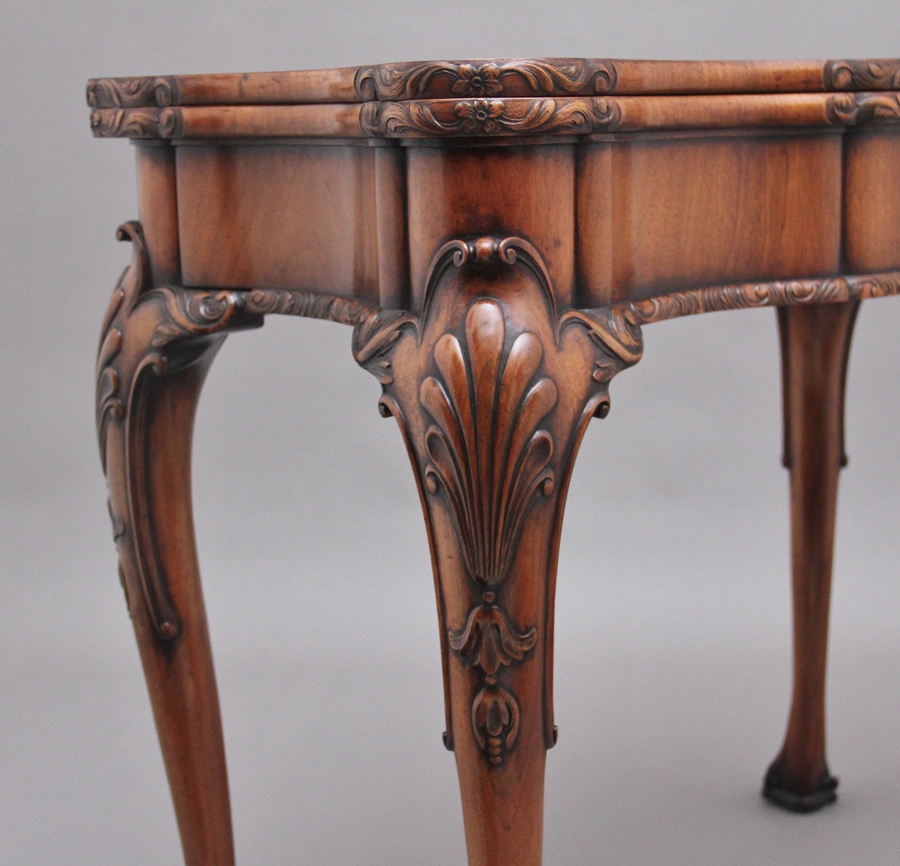 Antique Early 20th Century walnut card table by Howard & Co London