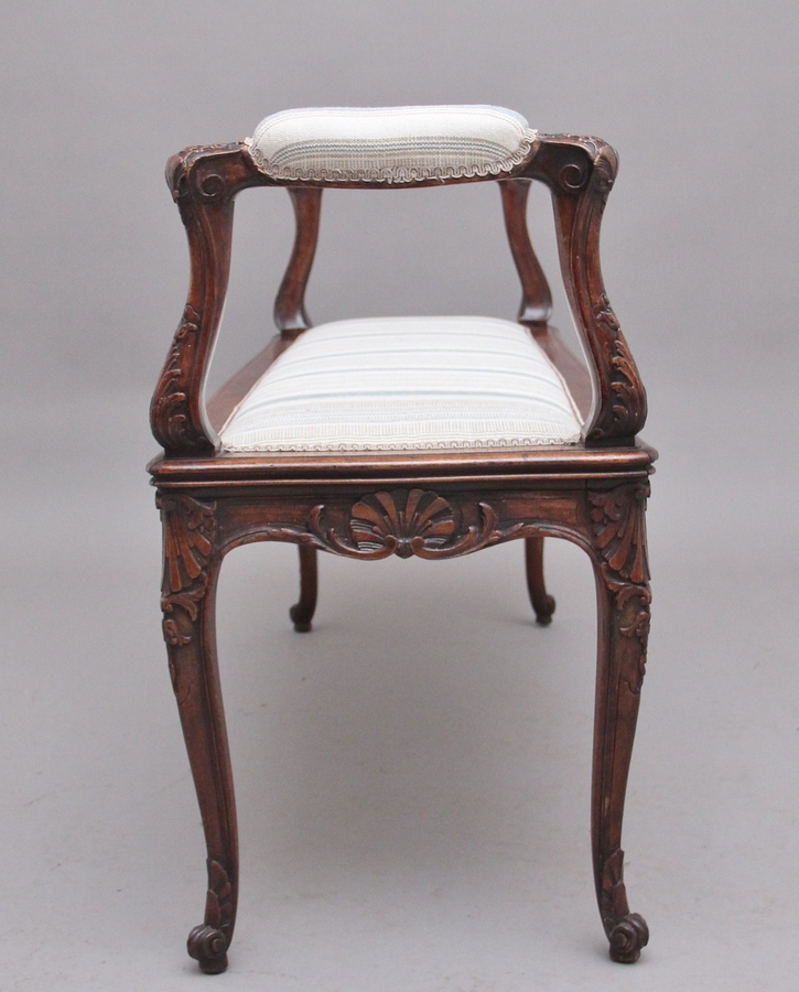 Antique 19th Century walnut window seat