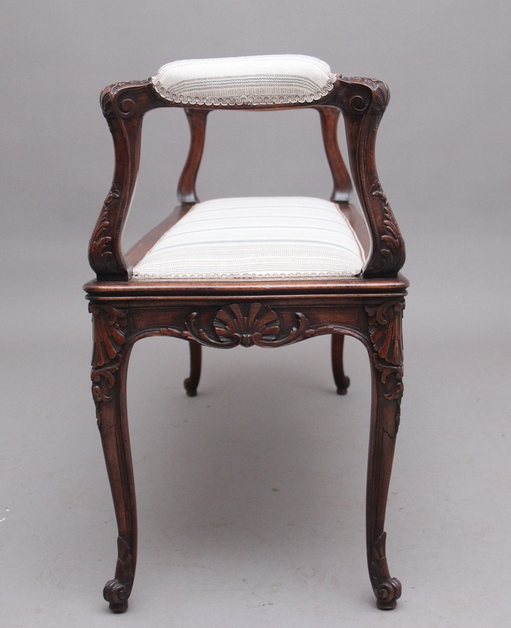 Antique 19th Century walnut window seat