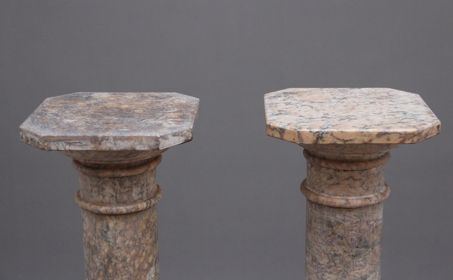Antique Pair early 20th Century Italian pedestal columns