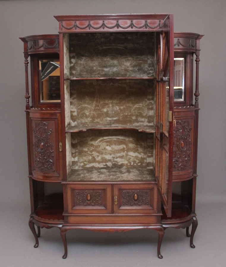 Antique 19th Century mahogany display cabinet