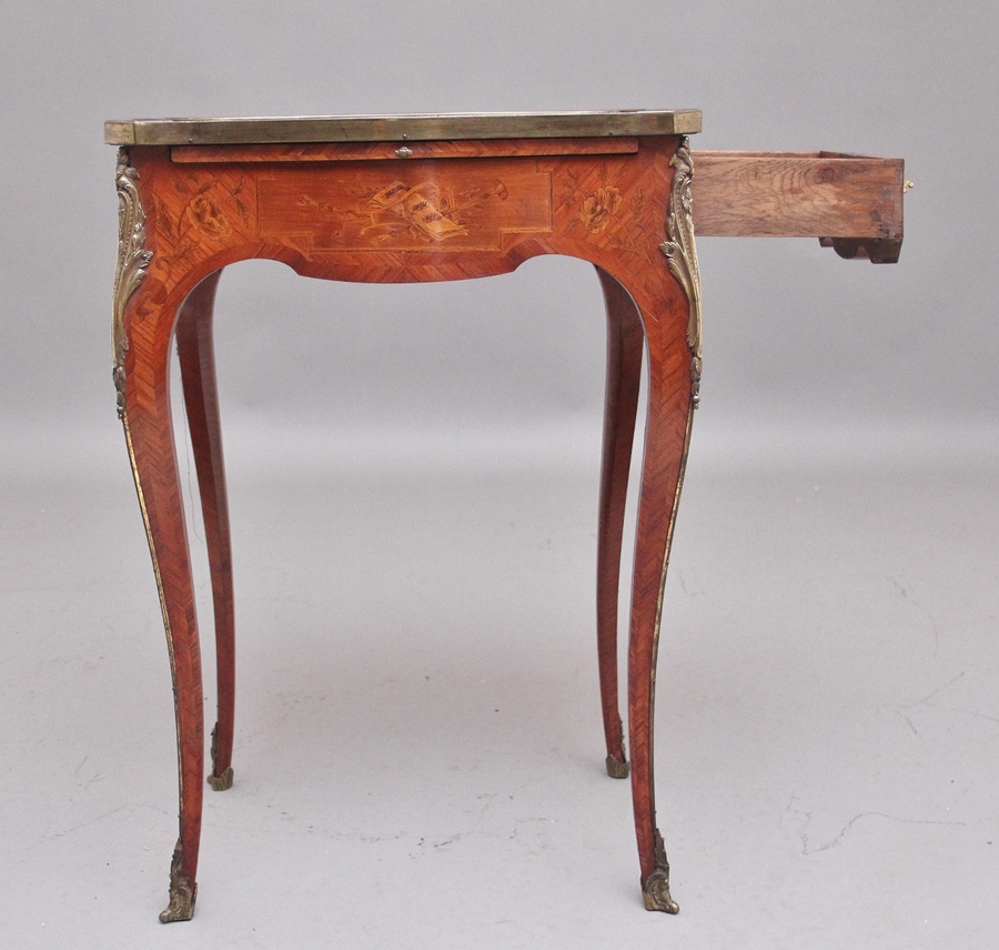 Antique Early 20th Century French Kingwood and marquetry side table
