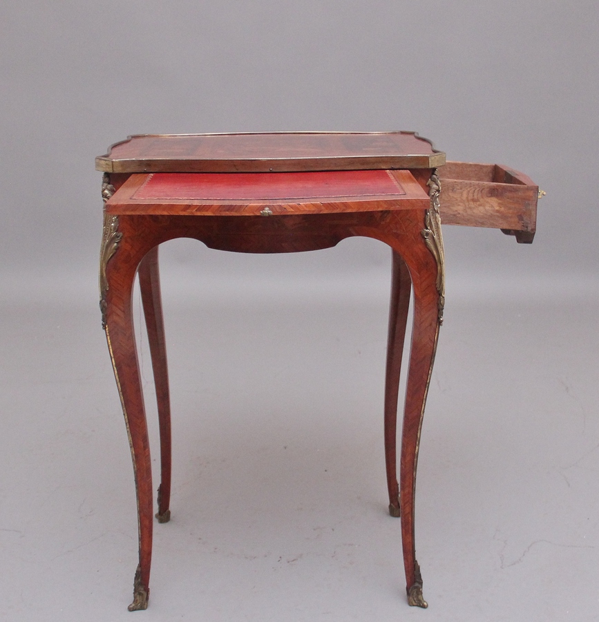 Antique Early 20th Century French Kingwood and marquetry side table