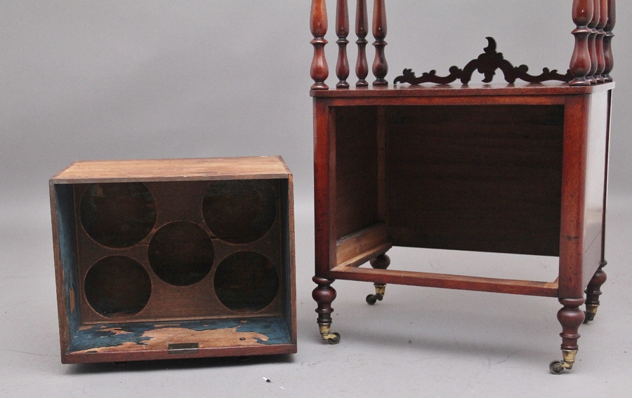 Antique 19th Century antique mahogany whatnot with cellarette