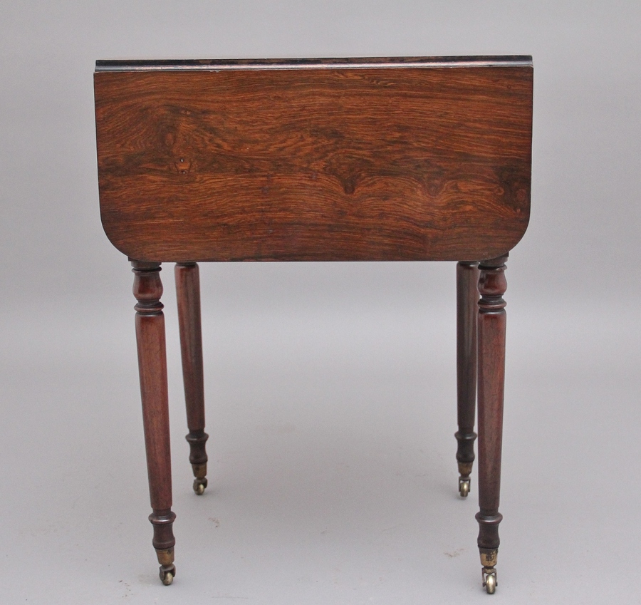 Antique 19th Century antique rosewood drop leaf side table 