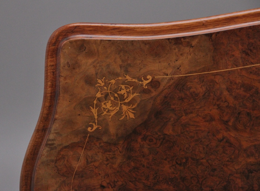Antique 19th Century antique burr walnut card table