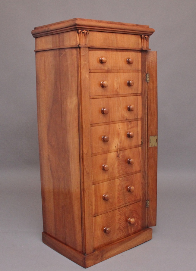 Antique Early 19th Century antique Regency walnut Wellington chest