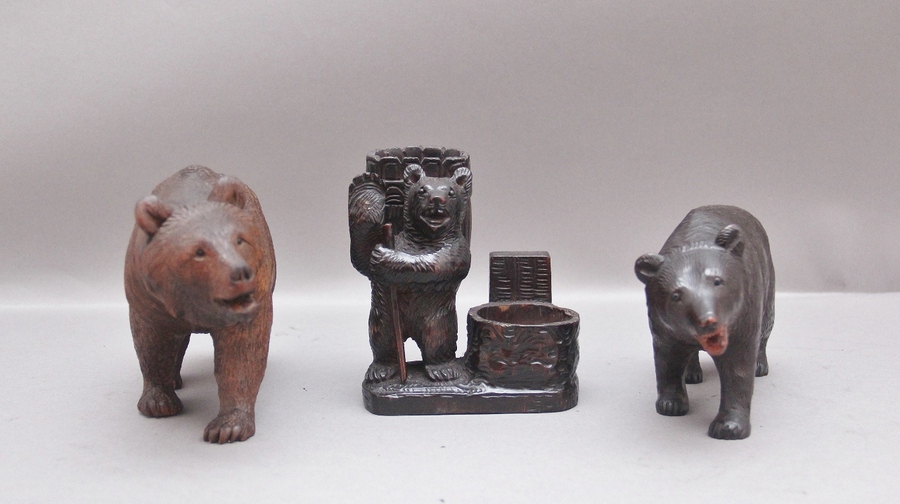 Antique A set of three 19th Century black forest carvings 