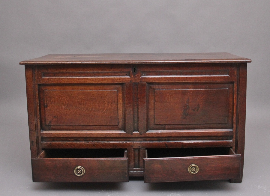 Antique 18th Century oak mule chest