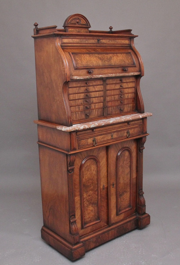 Antique Decorative 19th Century Burr walnut dentist cabinet