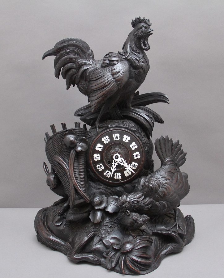 19th Century black forest mantel clock