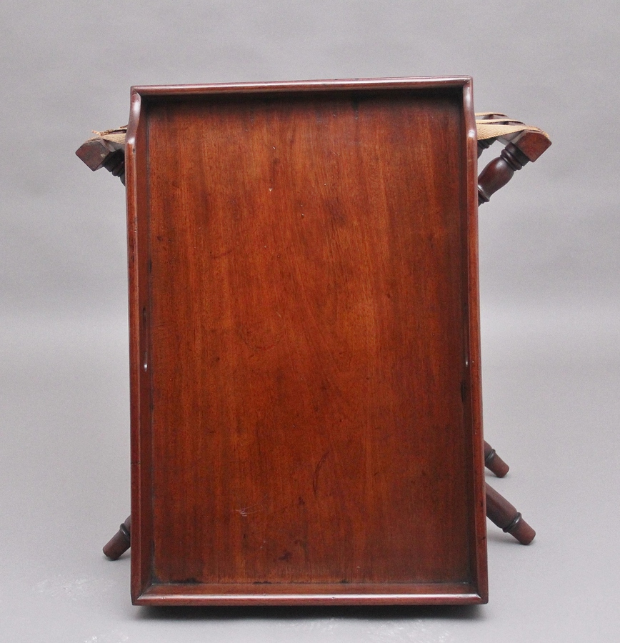 Antique A lovely quality early 19th Century mahogany butlers tray on stand