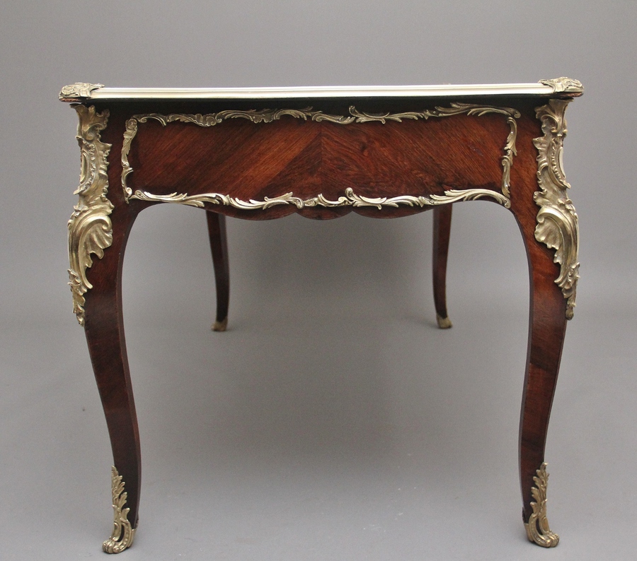 Antique A superb quality 19th Century French Kingwood and ormolu mounted bureau-plat desk