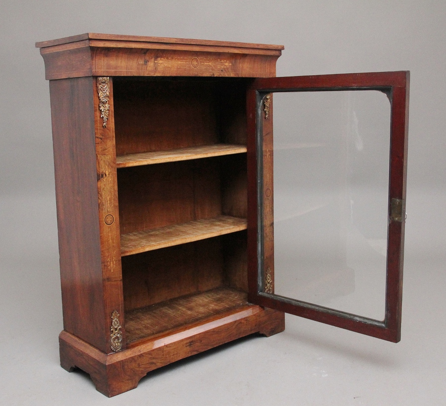 Antique 19th Century walnut and marquetry pier cabinet