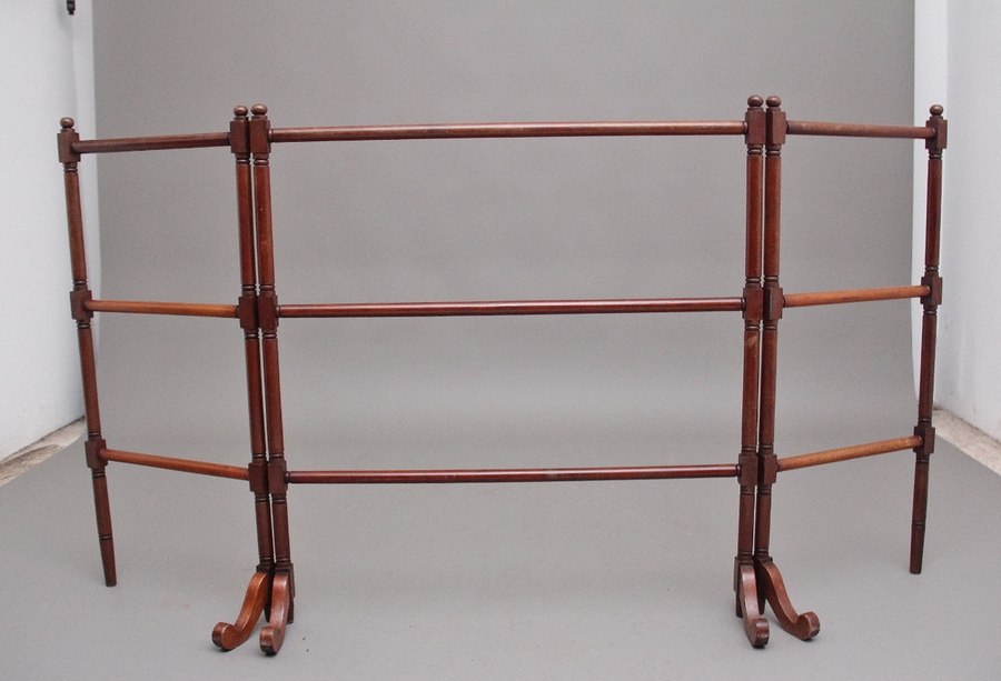 Antique 19th Century mahogany folding towel rail