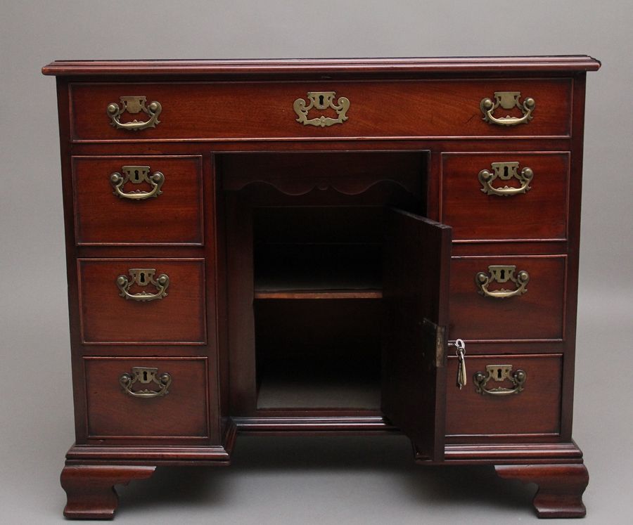 Antique 18th Century antique mahogany kneehole desk
