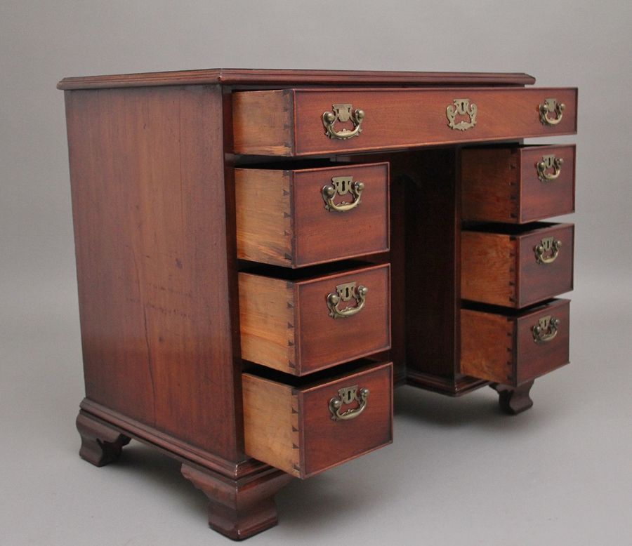 Antique 18th Century antique mahogany kneehole desk