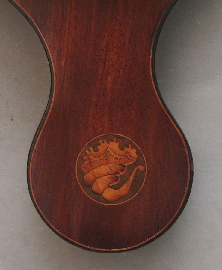 Antique 19th Century inlaid mahogany banjo barometer by L Casatelli of Liverpool