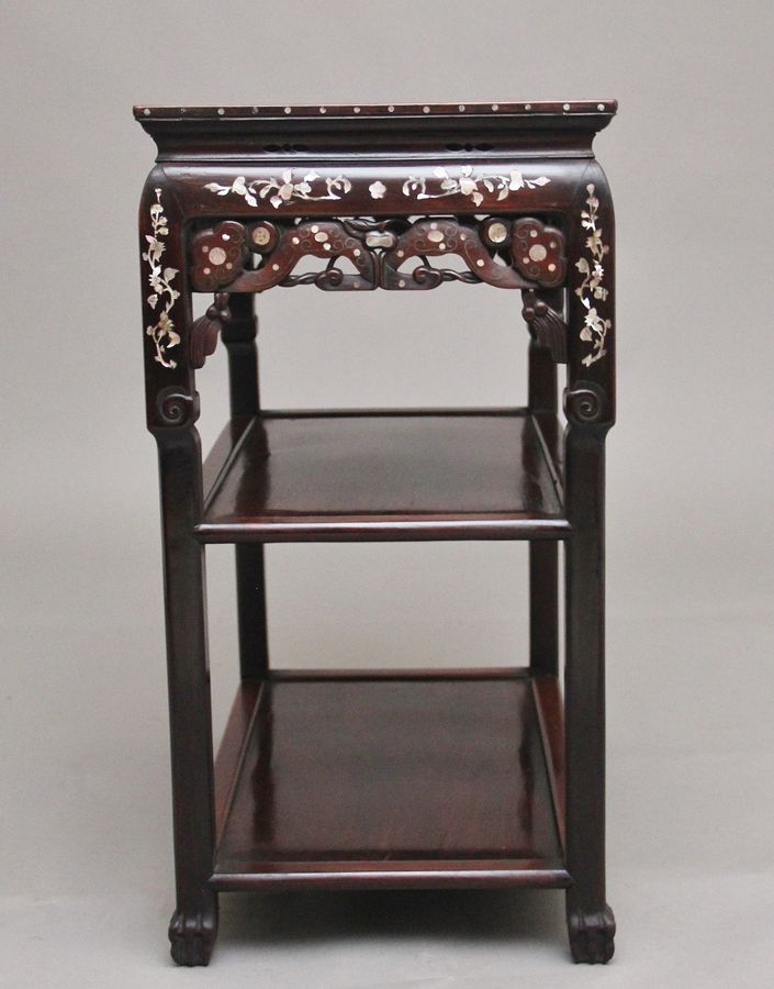 Antique 19th Century Chinese three tier occasional table