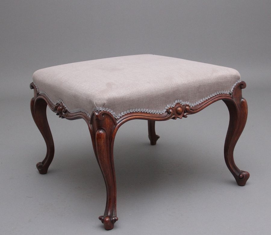 19th Century Victorian walnut stool