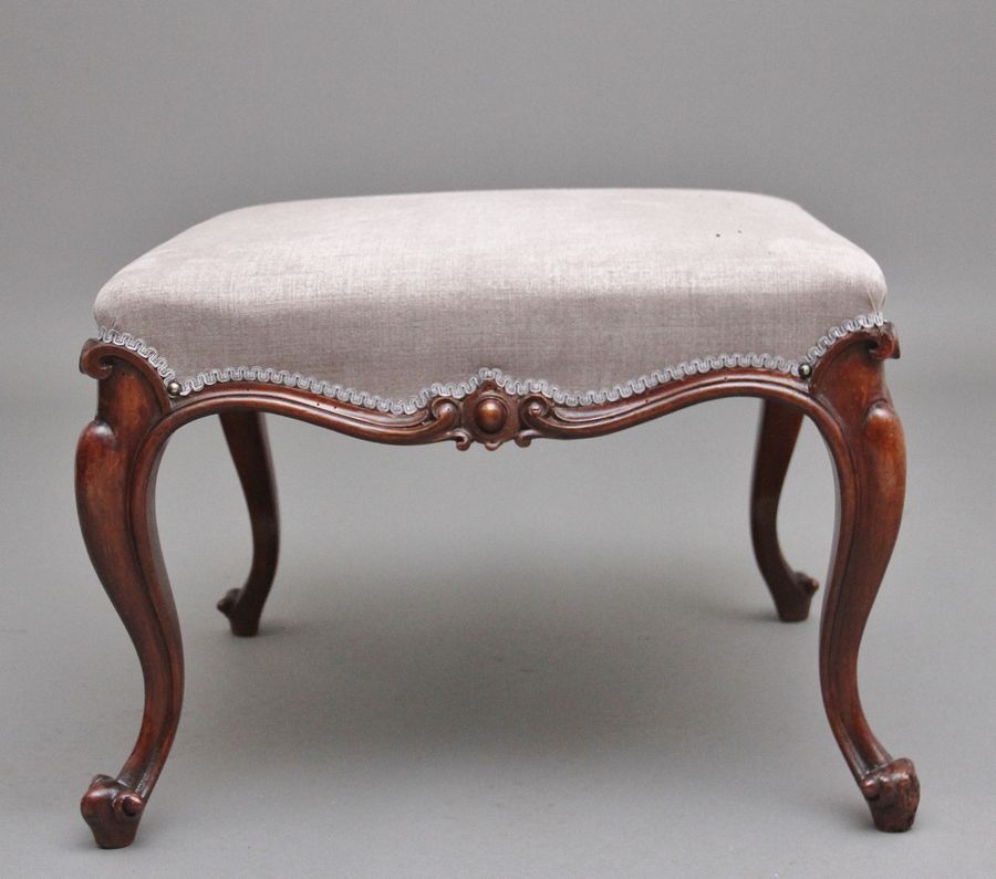 Antique 19th Century Victorian walnut stool