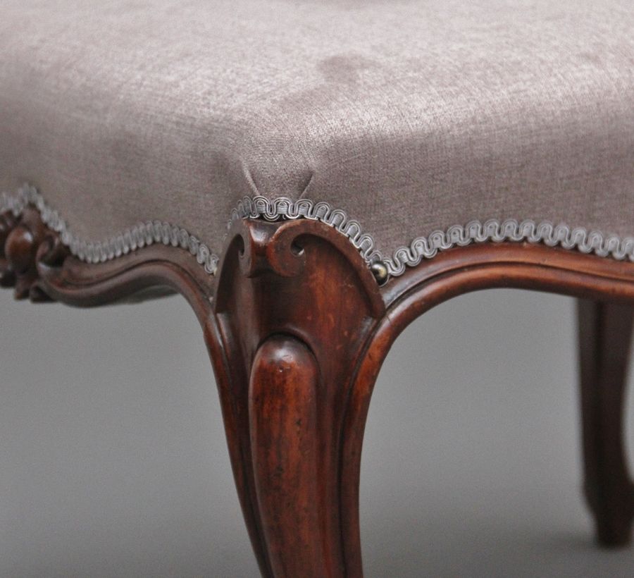 Antique 19th Century Victorian walnut stool