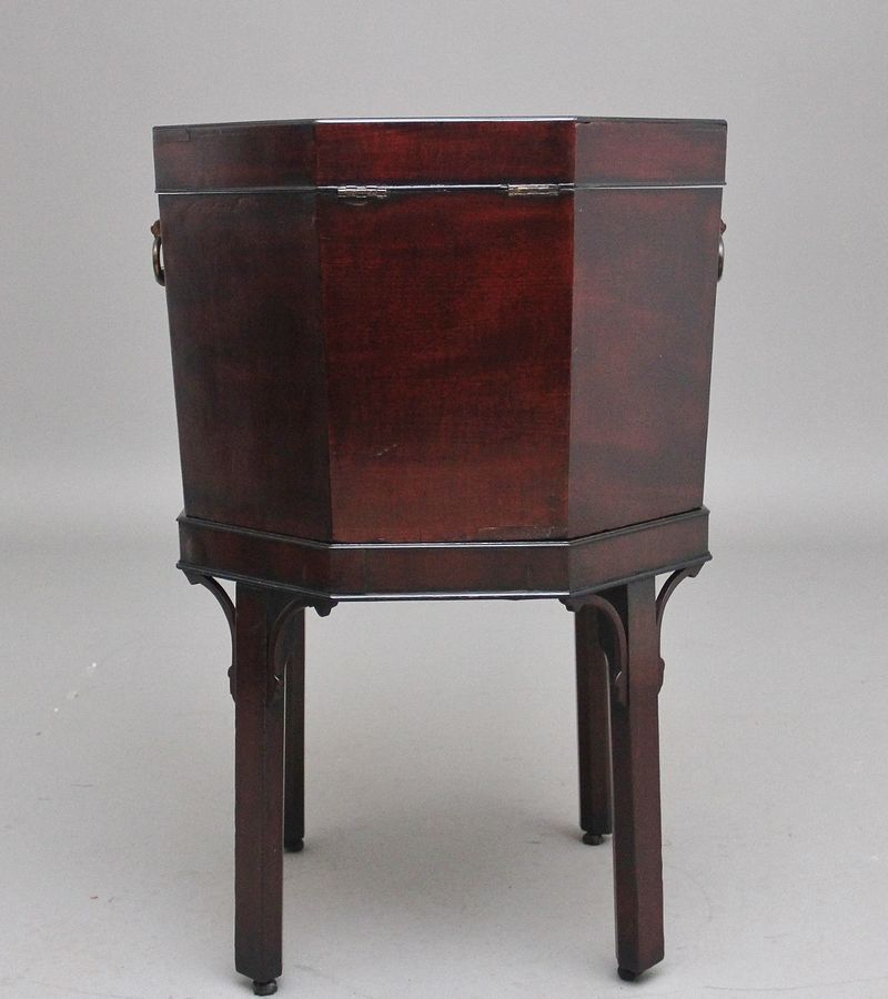 Antique 18th Century mahogany octagon shaped wine cooler
