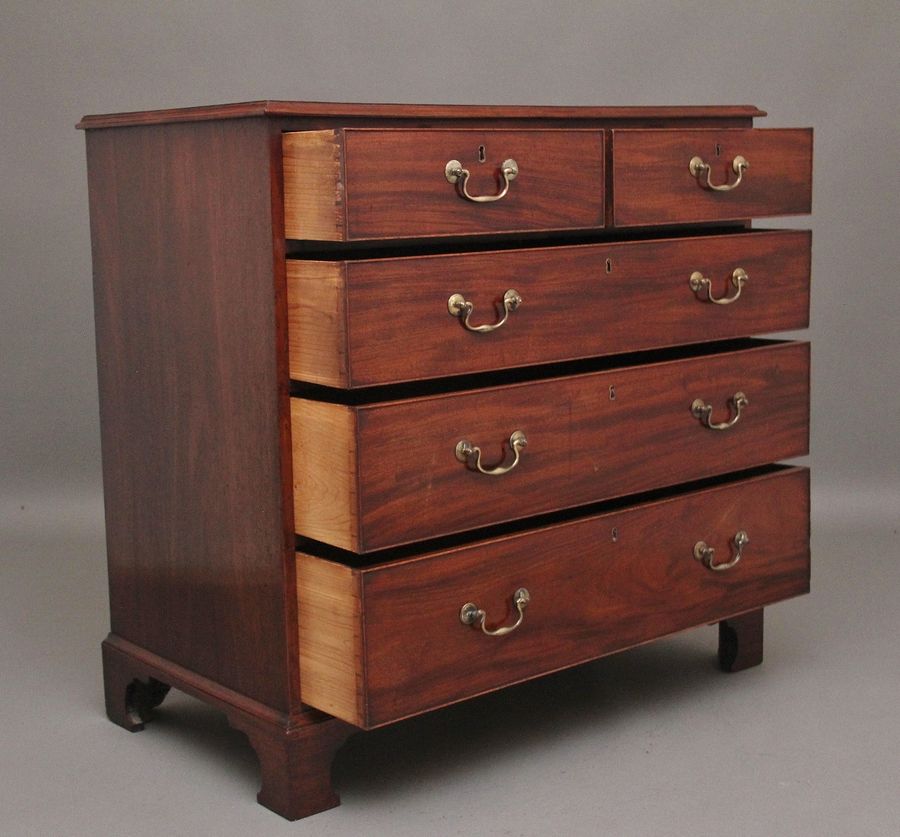 Antique Early 19th Century flat fronted mahogany chest of drawers