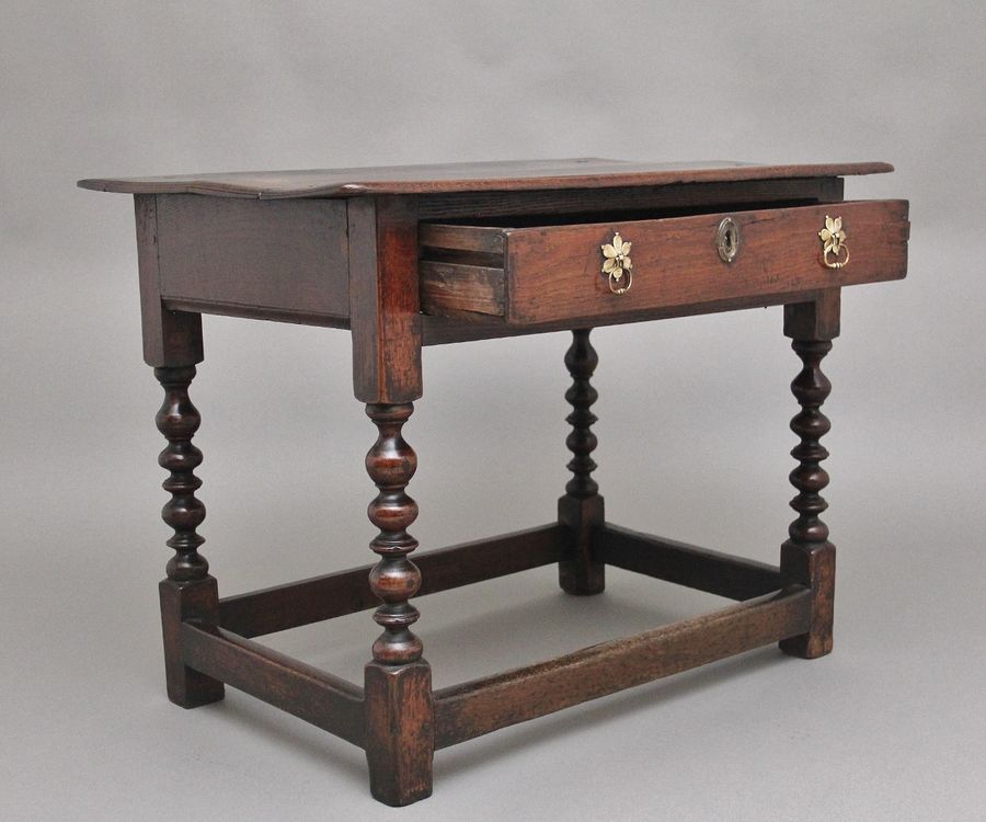 Antique Early 18th Century oak side table