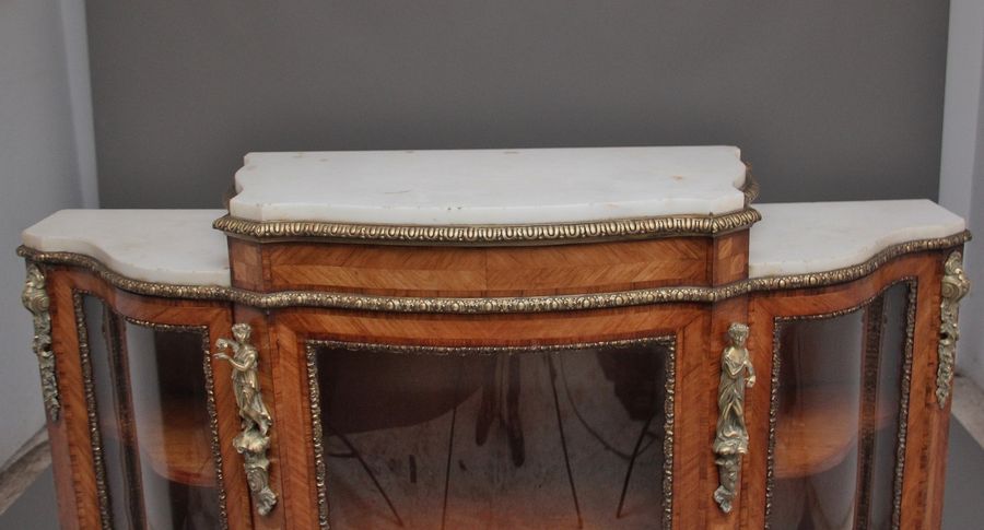 Antique 19th Century Kingwood and marble top credenza