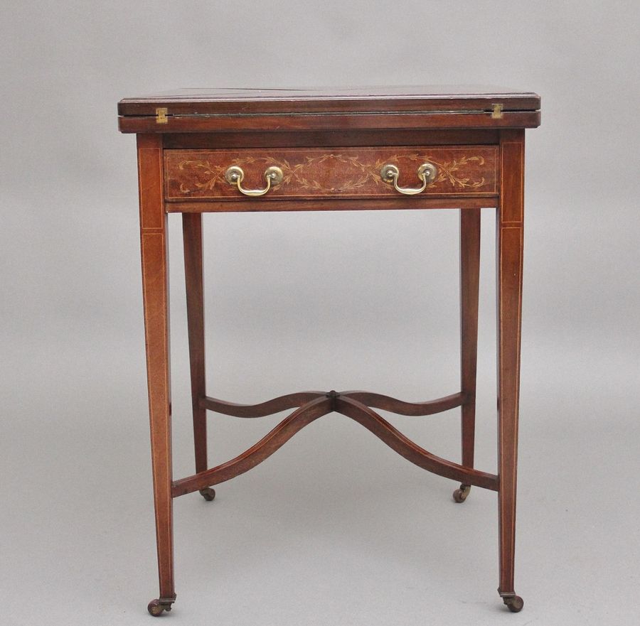 Early 20th Century mahogany and inlaid card table