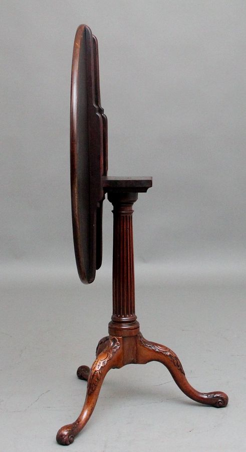 Antique 18th Century carved mahogany tripod table