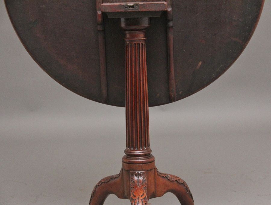 Antique 18th Century carved mahogany tripod table
