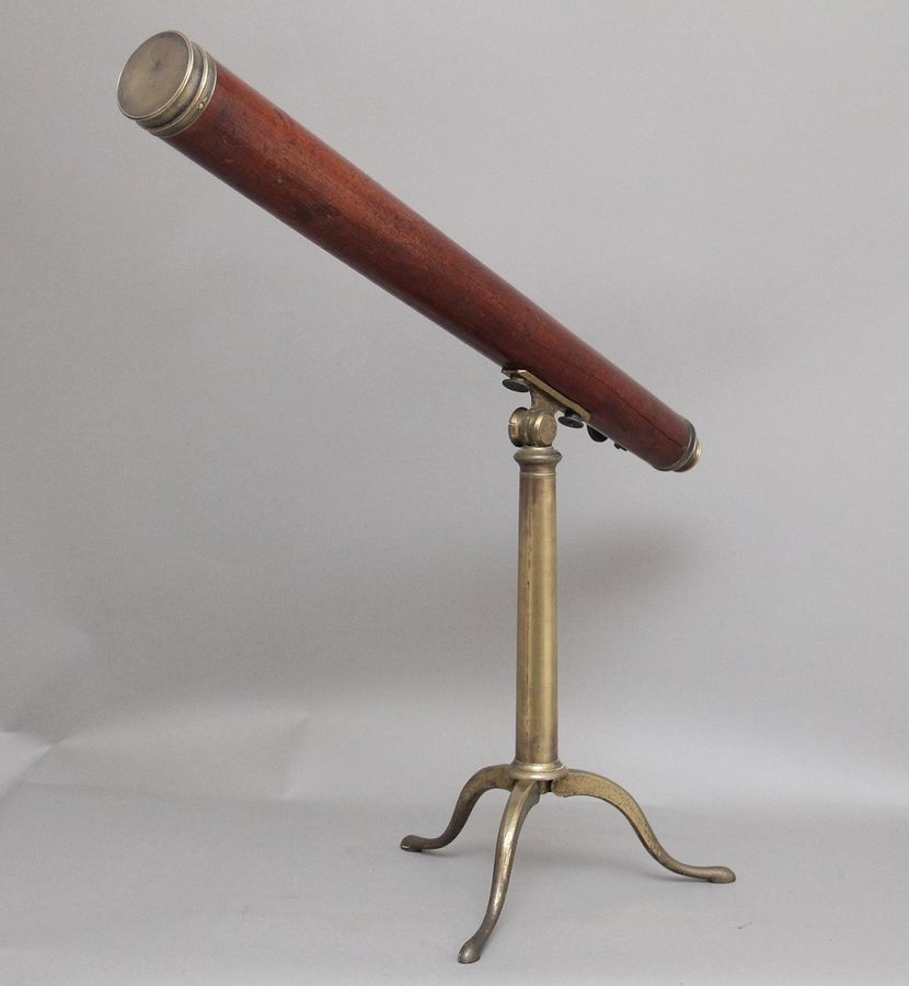 Antique 18th Century mahogany and brass telescope by Nairne & Blunt of London