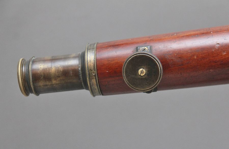 Antique 18th Century mahogany and brass telescope by Nairne & Blunt of London