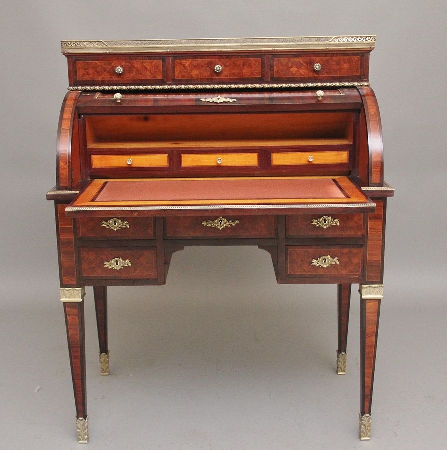 Antique 19th Century French Kingwood cylinder desk