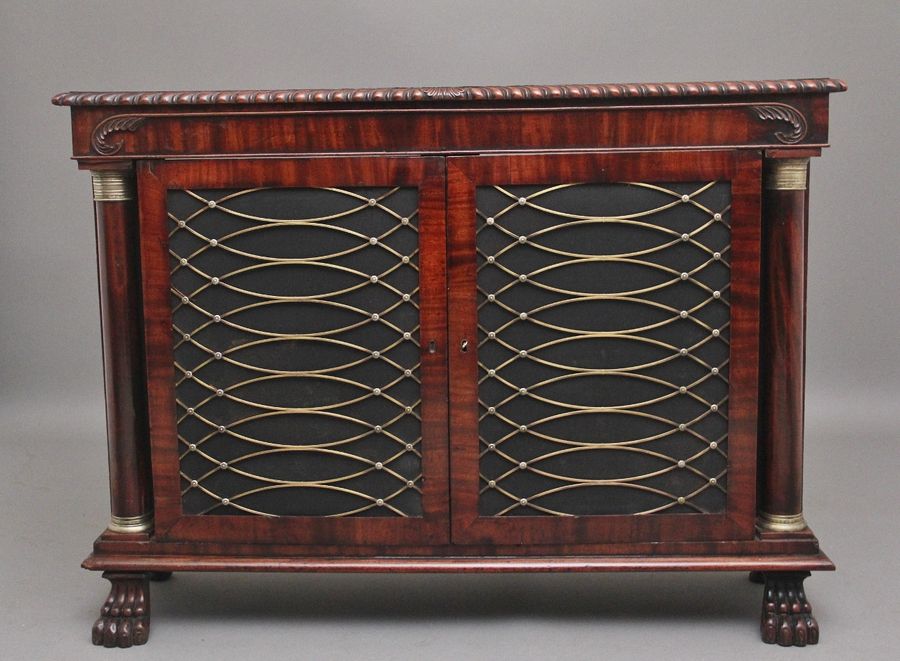 Antique A fabulous quality early 19th Century mahogany side cabinet