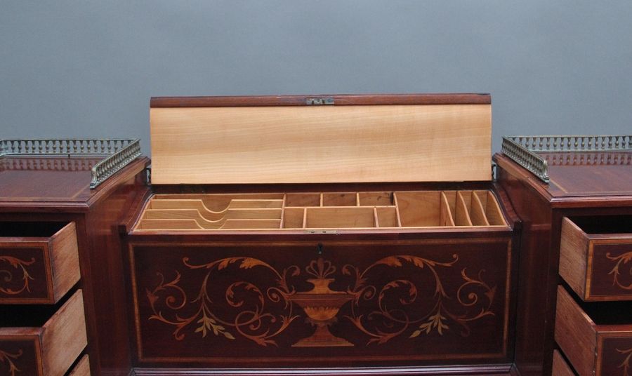 Antique 19th Century mahogany inlaid writing desk