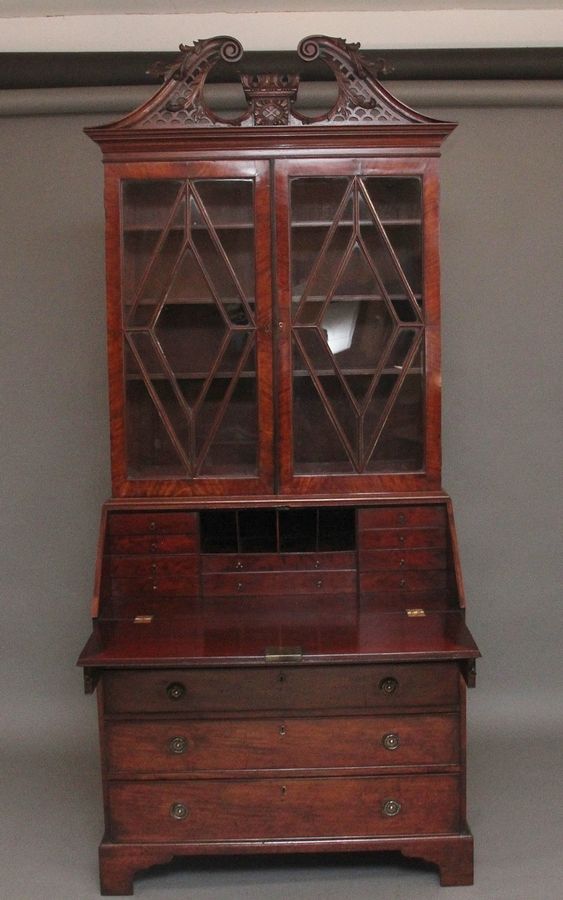 Antique Early 19th Century mahogany bureau bookcase