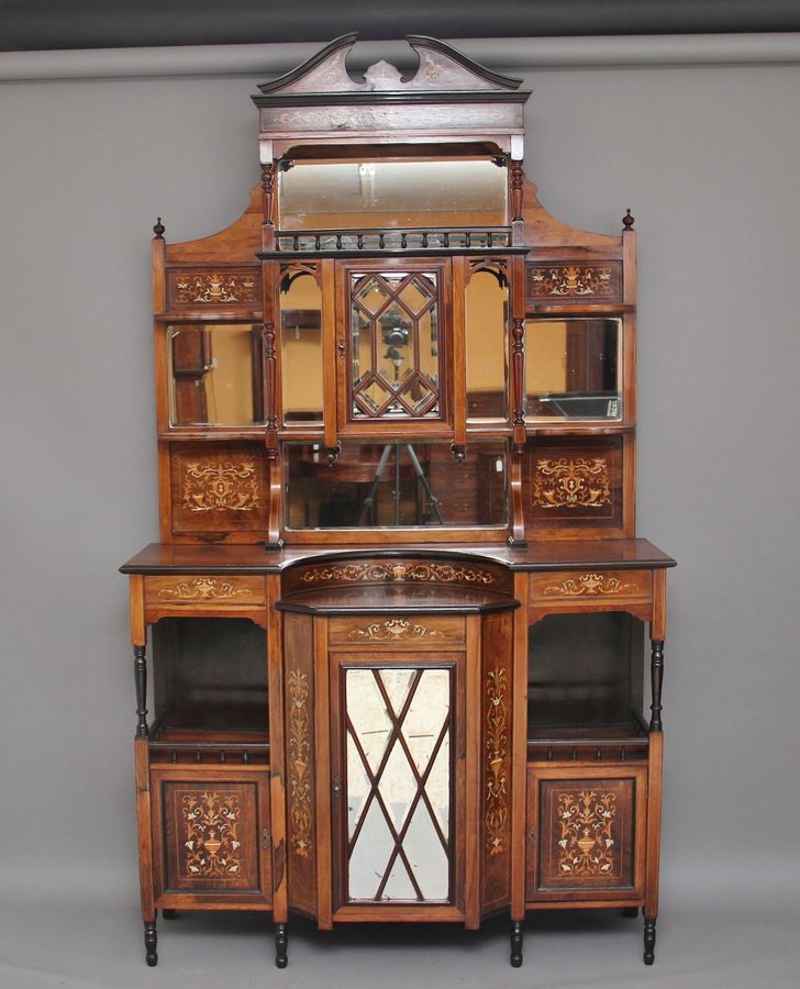 19th Century rosewood and inlaid cabinet