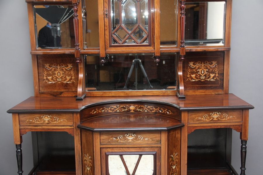 Antique 19th Century rosewood and inlaid cabinet 