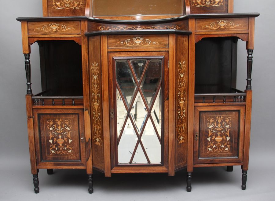 Antique 19th Century rosewood and inlaid cabinet 