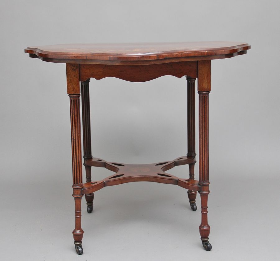 Antique 19th Century rosewood and marquetry centre table