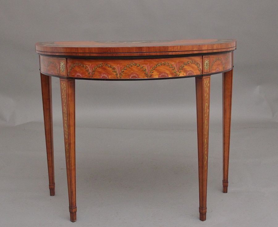 Early 19th Century painted satinwood card table