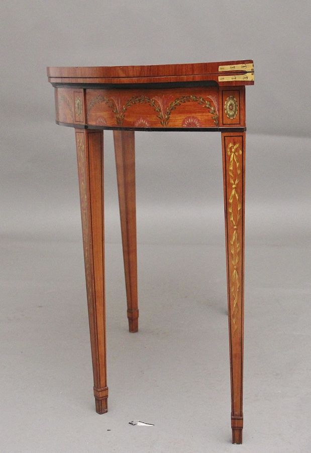 Antique Early 19th Century painted satinwood card table