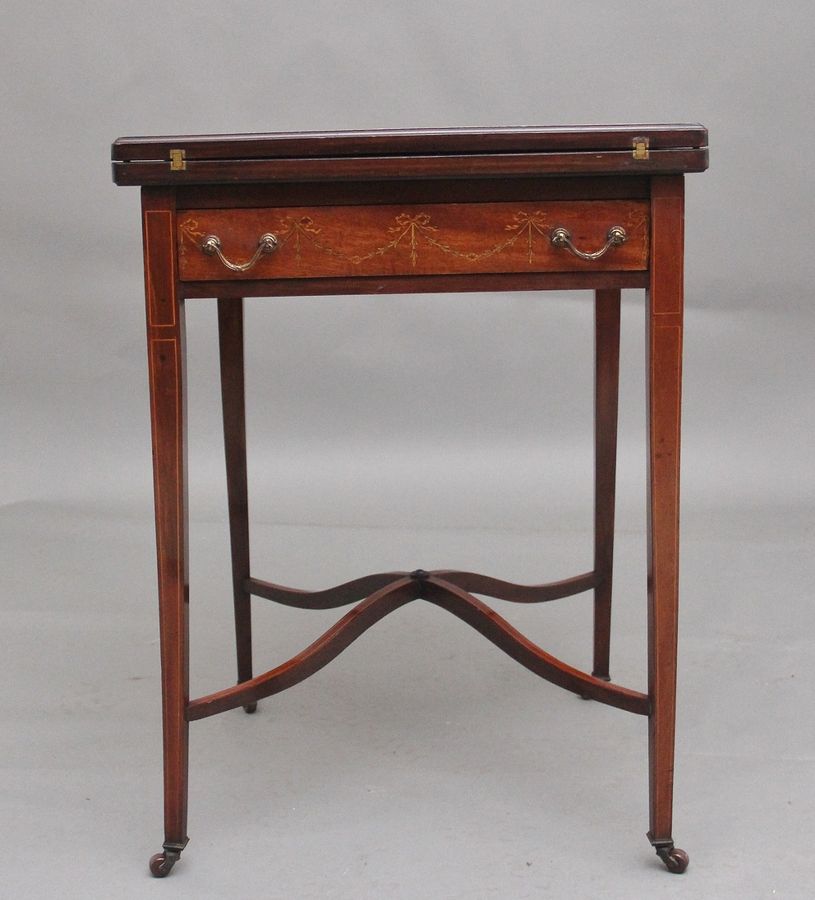 Early 20th Century mahogany and inlaid card table