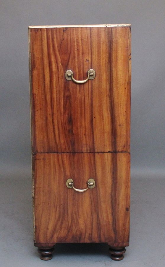 Antique 19th Century camphor wood secretaire military chest
