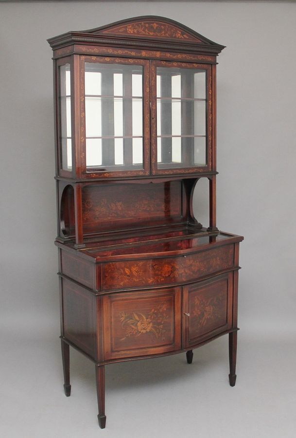 19th Century mahogany and inlaid display cabinet