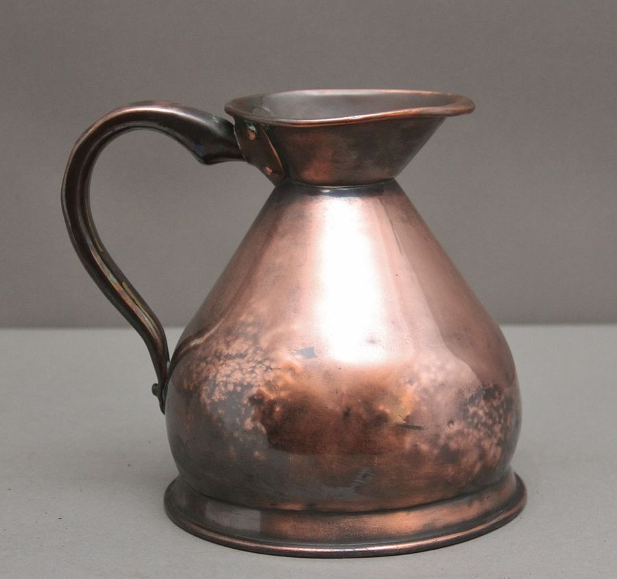Antique 19th Century half gallon copper measuring jug