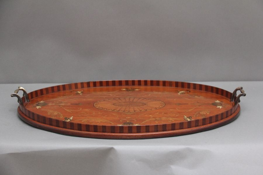 Antique 19th Century inlaid satinwood tray